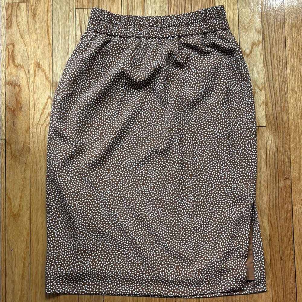 J. Crew Skirt Women's Brown White Knee Length Pencil Skirt XS